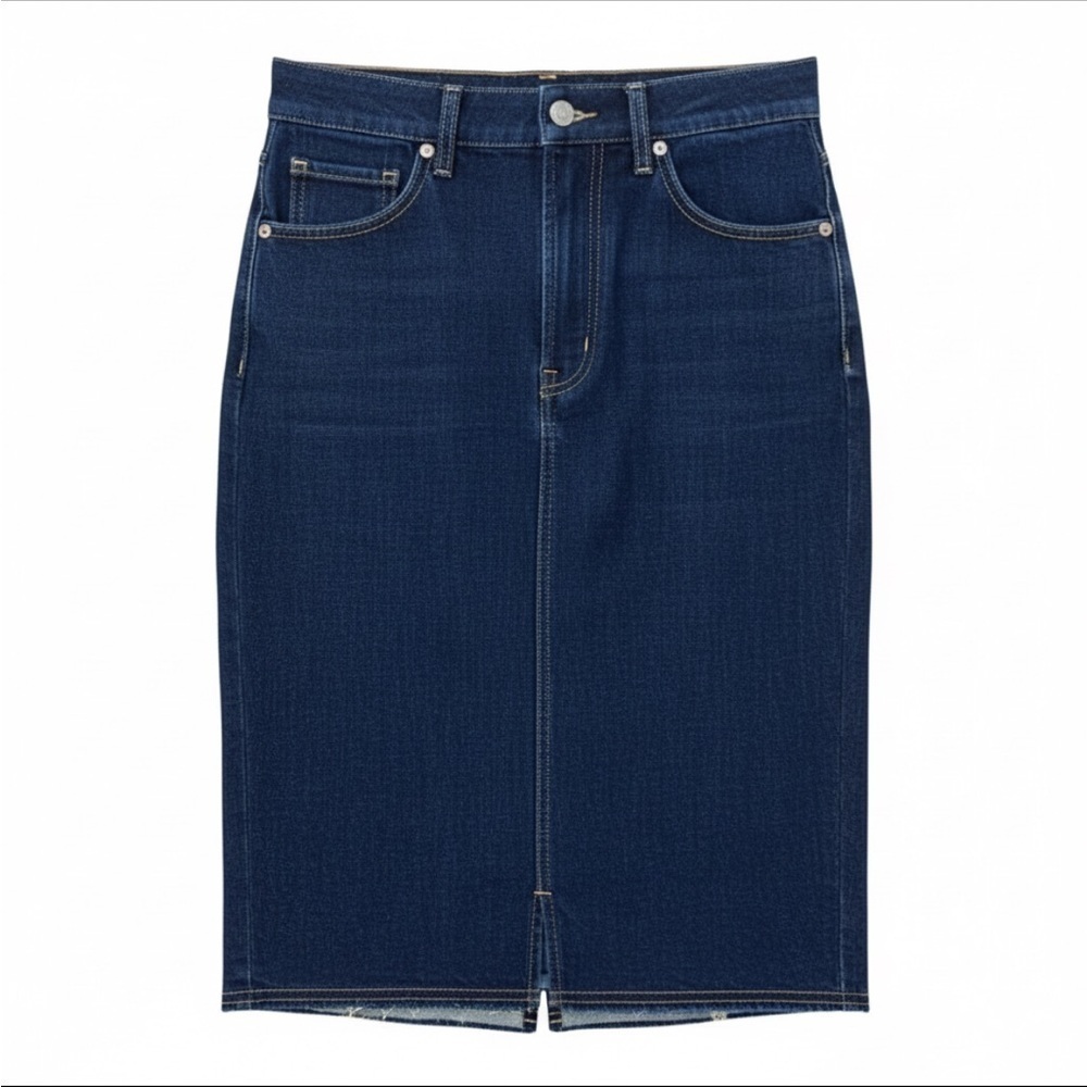 NWT! Fiorucci Safety Jeans “Margot” Dark Blue Denim Pencil Skirt Size 25